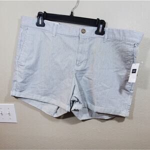 Gap striped 4‎ inch the girlfriend Blue White Striped shorts plus Size 18 New!
